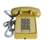 Vintage Phone Yellow 1970's Push Button Western Electric by Bell Systems - Works