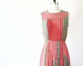 Vintage Japanese Dress Cherry Red Summer Dress Patchwork Dress RESERVED - StandardVintage