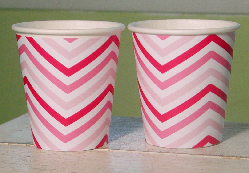 72 Color Choices - Chevron Hot/Cold Paper Party Cups - Set of 12 Il_170x135