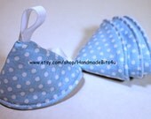 Peepee Teepee for Baby Boys - White Polka Dots on Blue - Set of 4