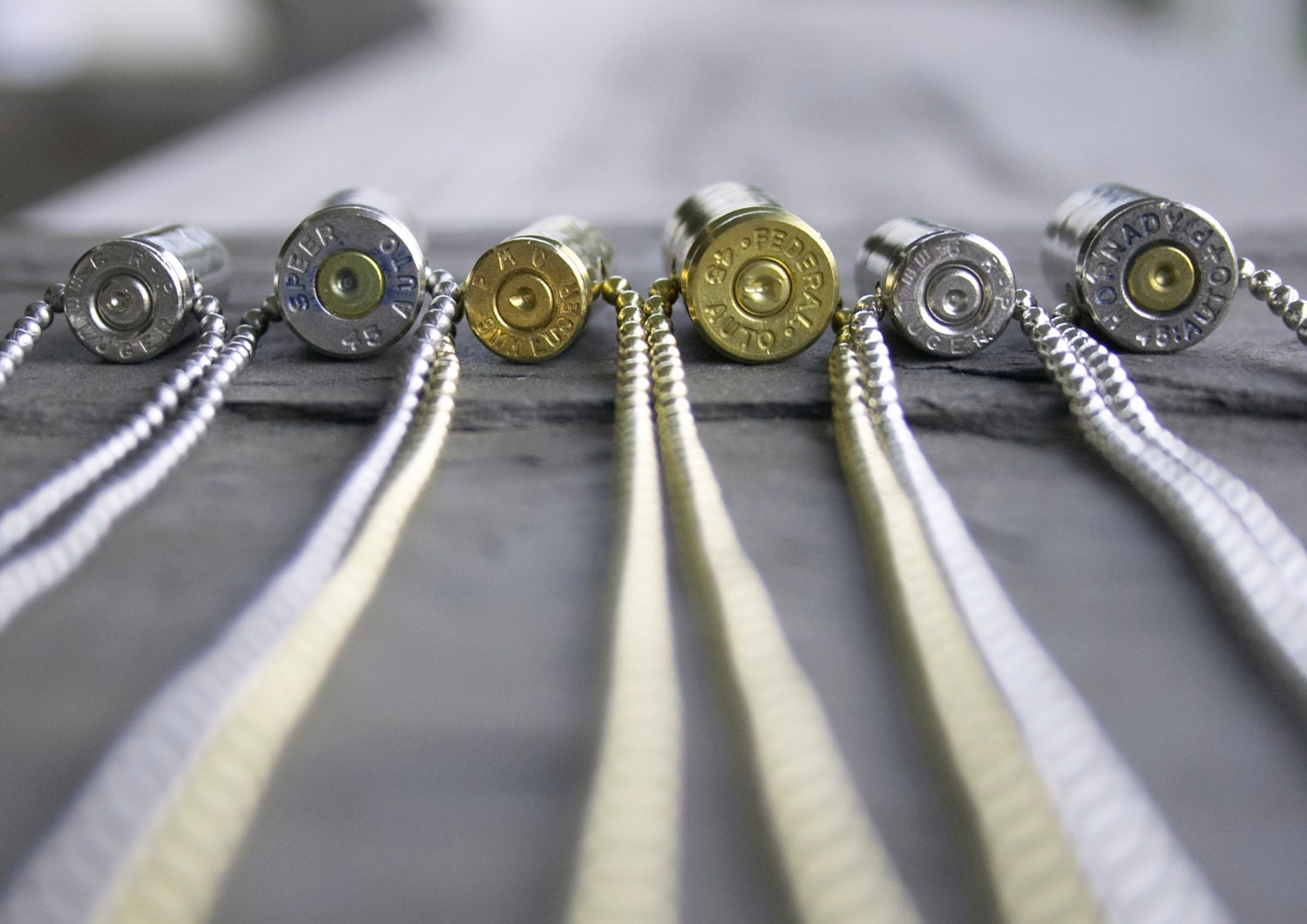 Molon Labe Bullet Jewelry Necklace, Hand Stamped, 45 Caliber or 9mm Nickel Plated Bullet on Stainless Steel Ball Chain