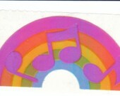 Vintage Sandylion Pearl Finish Rainbow and Music Notes Sticker 80's Opal