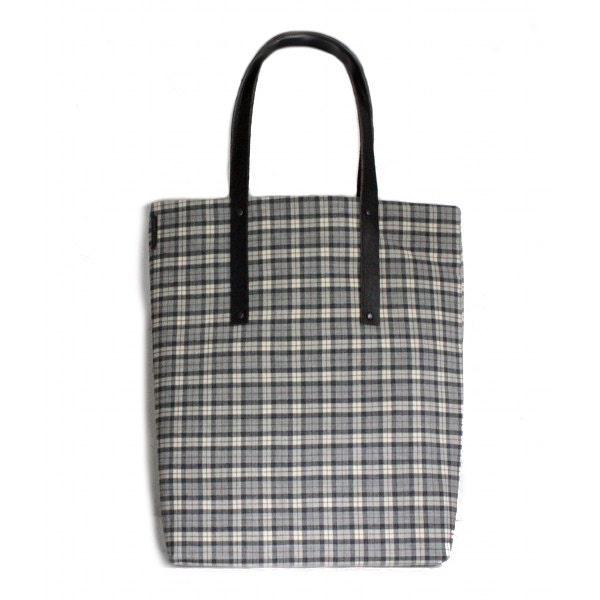 SQUARED market bag with leather handles