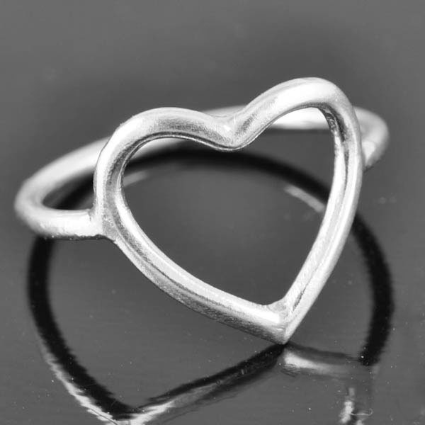 heart ring, valentines heart, open heart ring, sterling silver ring, best friend ring, promise ring, friendship ring, sisters ring