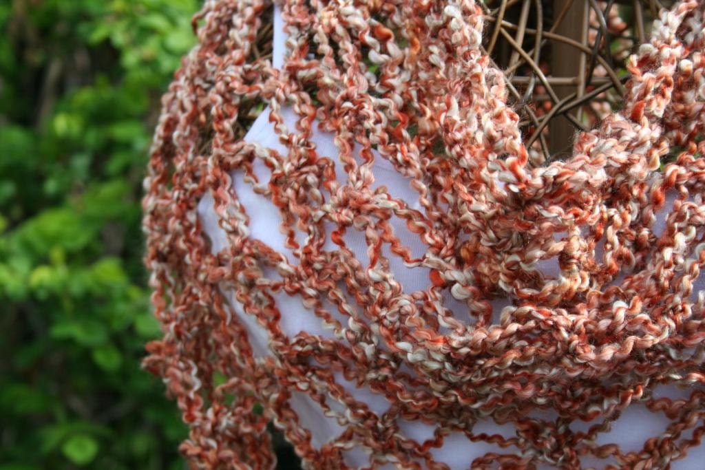 Crochet Celtic Love Knot Shawl Wrap in Spice by JennisCrochet
