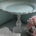 Robin Egg Blue Cake Stand / Vintage-Inspired Parisian Wedding Cake Stand / French Provincial Dessert Pedestal / Cupcake Stand