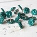 Push Pins Teal Turquoise Glitter Thumb Tacks Turquoise Office Supplies Teal Glitter Desk Accessories - Set of 20