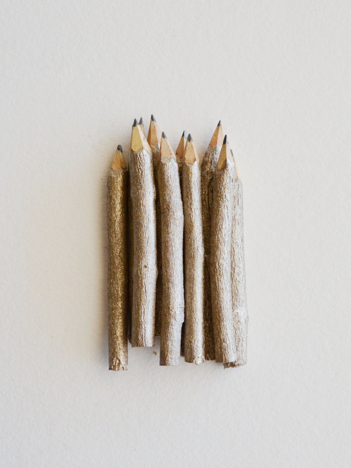 champagne twig pencils - hand painted 4" (10 pencils)