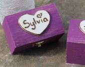 Personalized Bridesmaid Jewelry Boxes Rustic Flower Girl Gift Box, Favor Box, Custom Color, Shabby Chic, Rustic Wedding, Set of 3