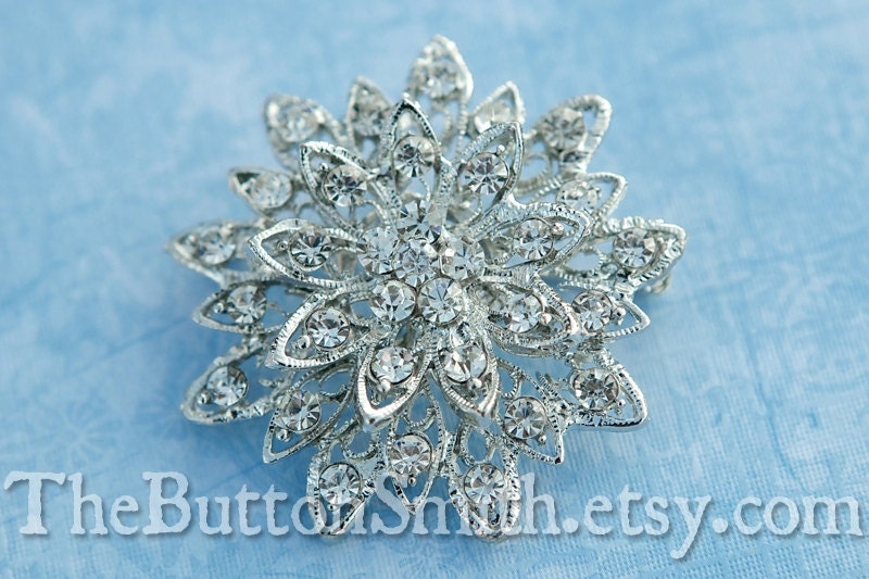 Rhinestone Brooch Component /Embellishment(4.6cm) BR-008 - 1 piece