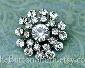 Rhinestone Buttons "Adele" (31mm) RS-056 - 5 piece set