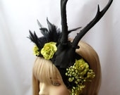 Horned Head Piece Black Antlers Gothic Headdress