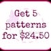 Bundle promo - Buy 5 sewing patterns with only USD24.50