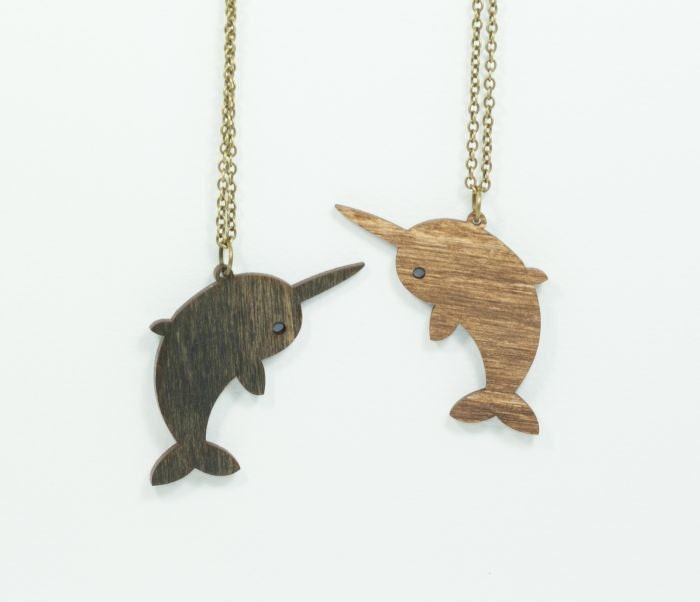 Narwhal Necklace - Handmade - Laser Cut