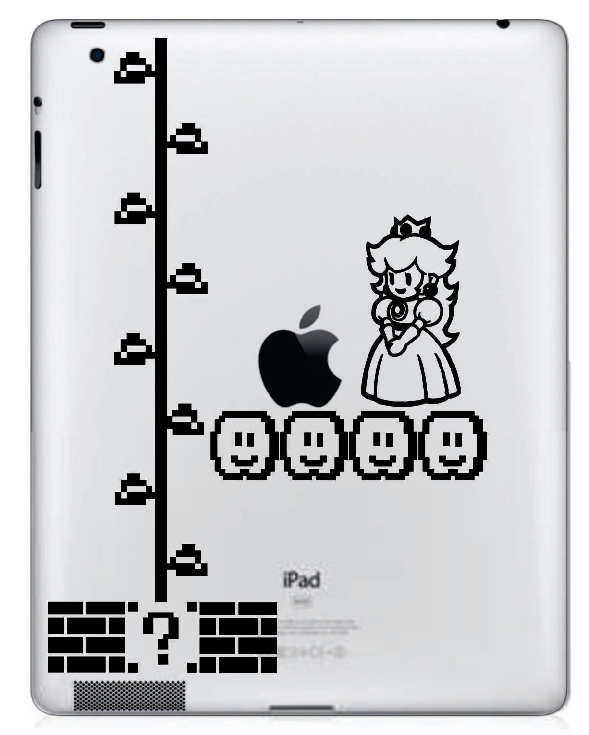 Mario Bros. Vine and Clouds with Princess Peach ipad Decal FREE SHIPPING in USA