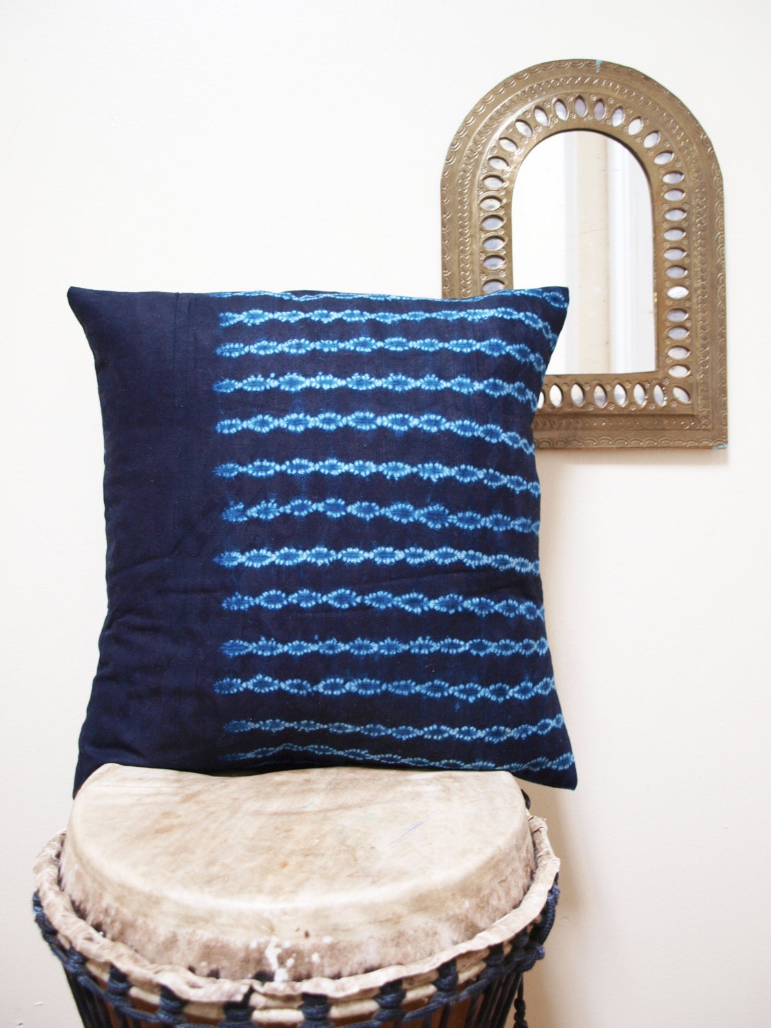 INDIGO Bazin Accent Print Pillows and Pillow Covers