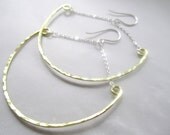 Half Hoops Half Moon Brass Earrings Large Gypsy Boho Earrings Handmade Sterling Silver