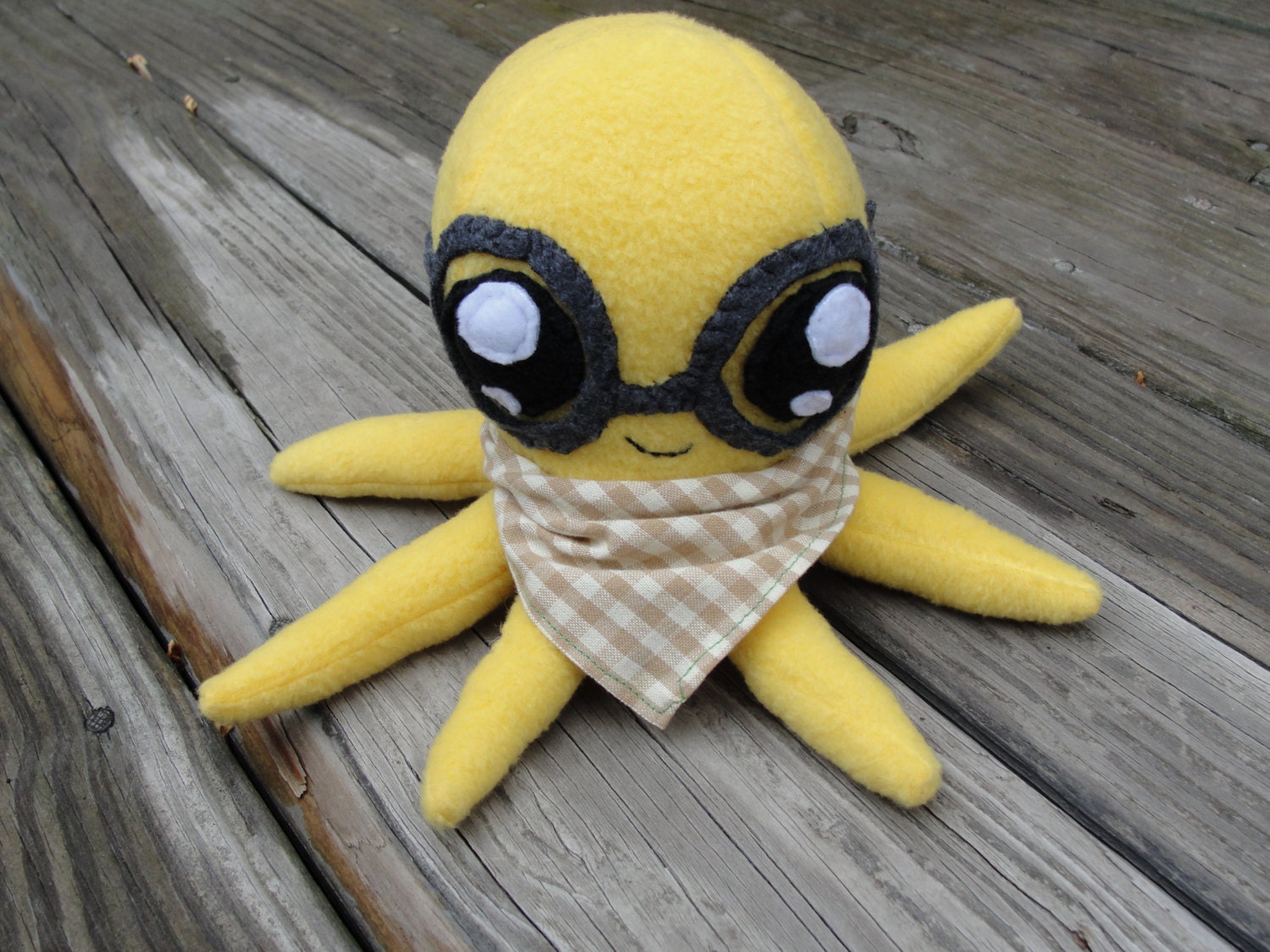 Yellow Hipster Octopus Plushie