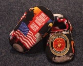 U.S. Marine Corp Baby/Toddler Slippers, Crib Shoes, Baby Booties