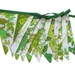 Vintage Retro 'Eco - Green Floral' Flag Bunting. Wall hanging, Party Decoration Banner, Pennant, etc