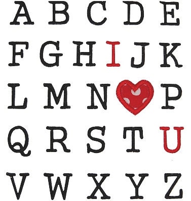 Alphabet I Love You Onesie
