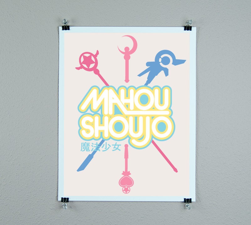 Magical Girl graphic design mahou shoujo kawaii print anime fan home decor