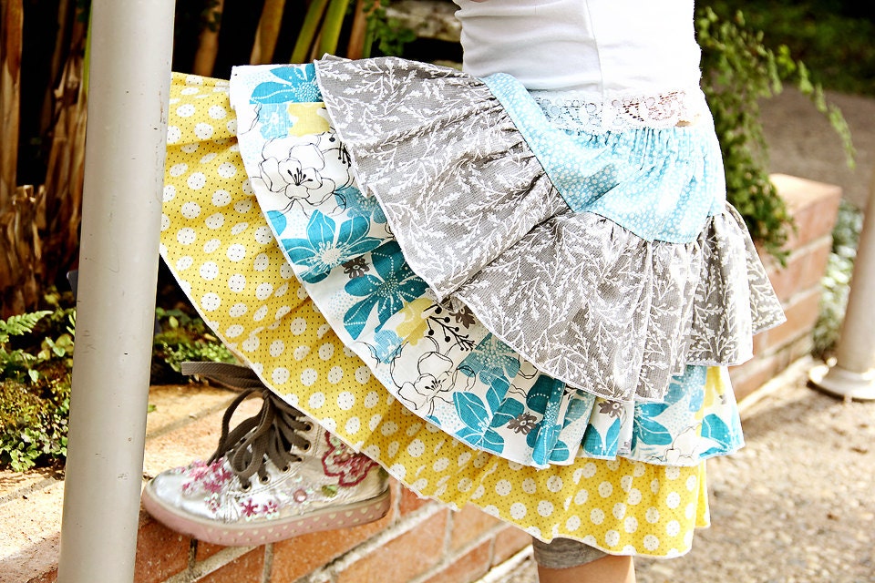 Amanda's Tripe ruffle skirt  PDF Pattern size 6/12 months to size 8 girls