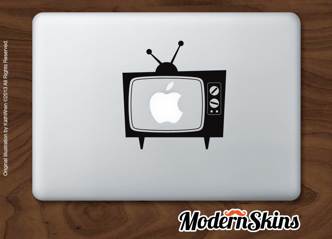 Retro TV Laptop Decal - FREE SHIP