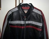 Vintage Men's Arizona Jean Company Faux Leather Motorcycle Jacket Medium Only 30 USD