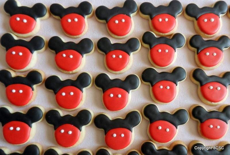 Mickey Mouse or Minnie Mouse mini two bite size cookies
