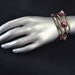 Floating circles bead embroidery lambskin bracelet