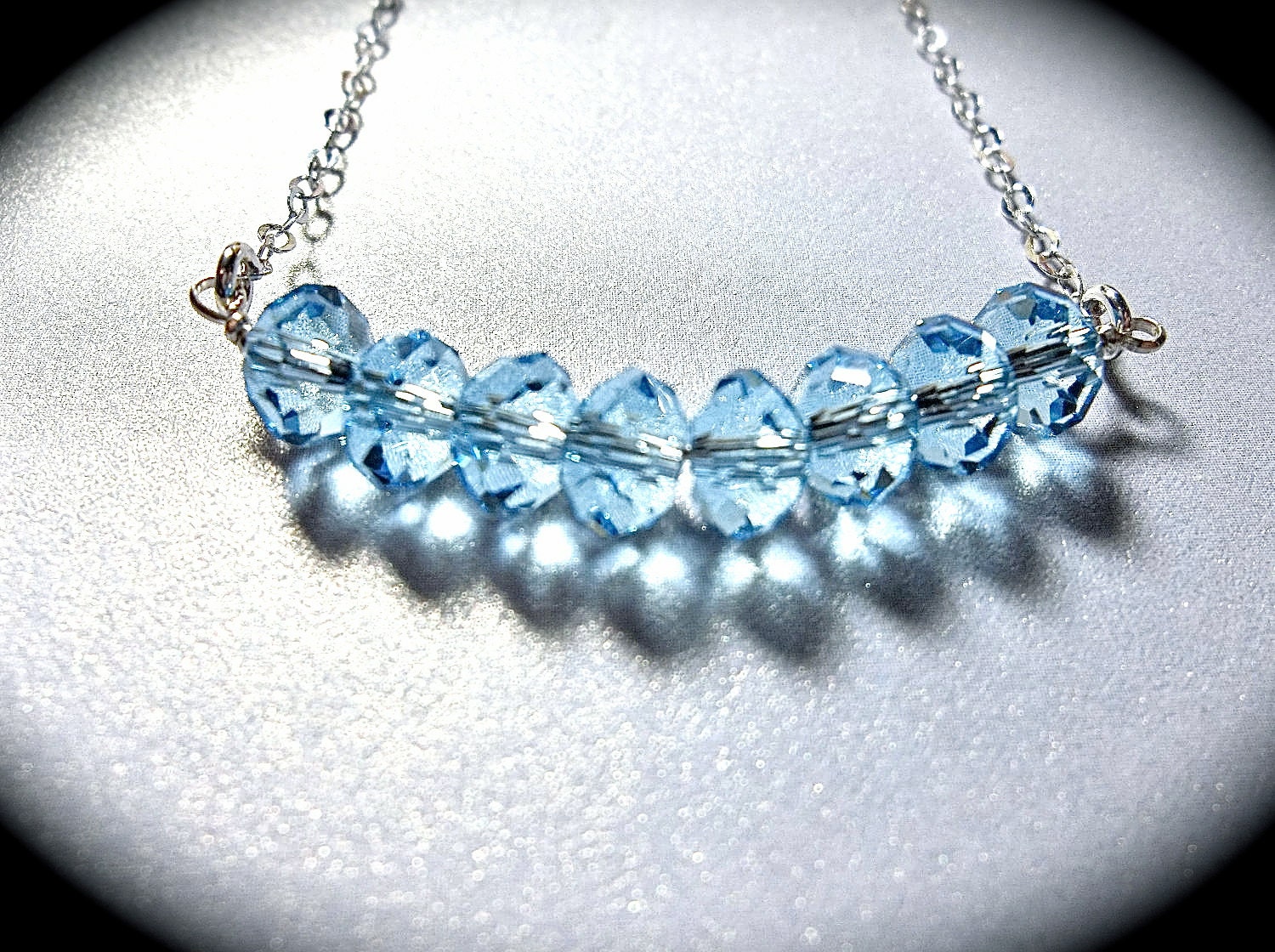 Aquamarine - Crystal - Carrie necklace - These Blue crystals Sparkle like diamonds - SJP -