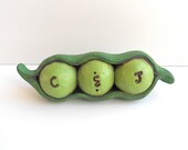 Green Garden Peas in a Pod wedding cake topper