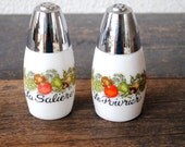 Gemco Salt & Pepper Shakers, La Saliere Le Poivrier "Spice of Life" Vintage White Glass Set