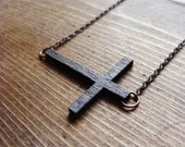 Wooden Side Cross Necklace