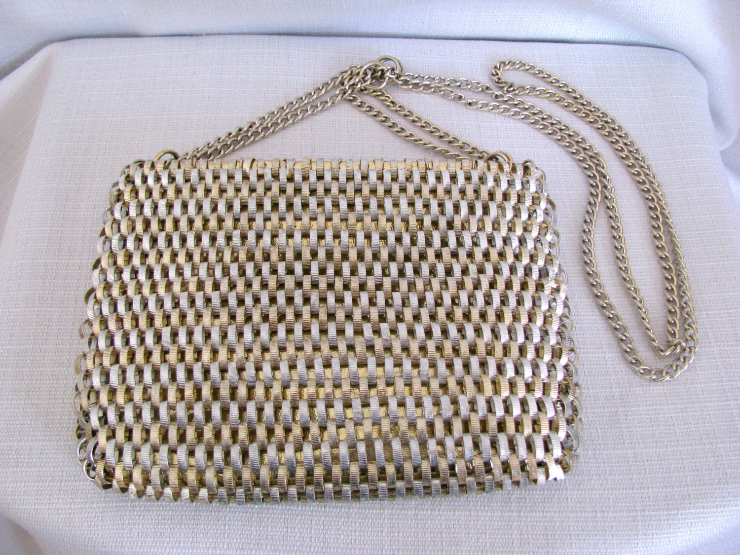 Vintage 1960s Mr Ernest Gold and Silver Chain Handbag