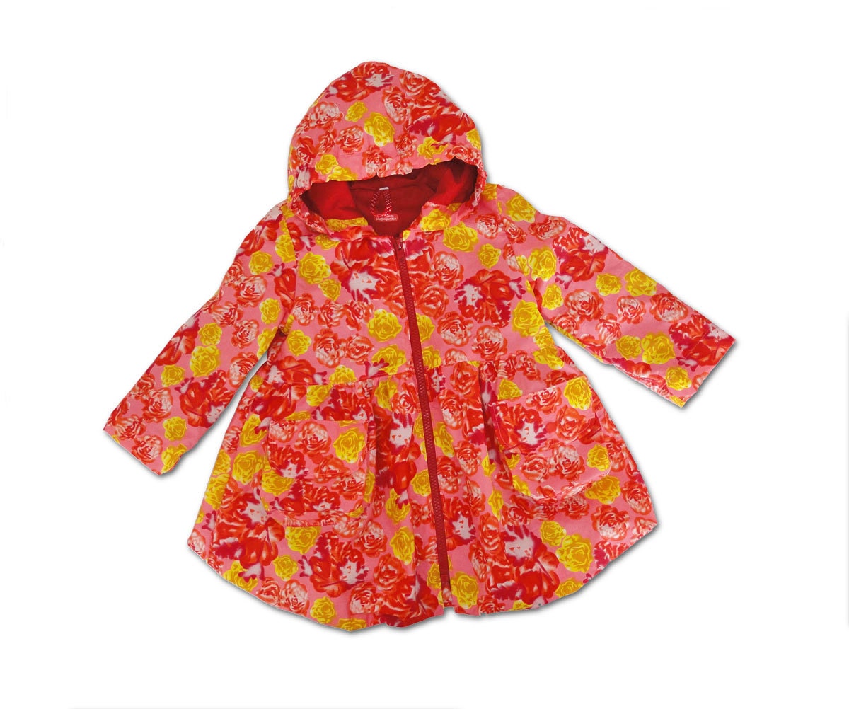 Girls Coat Summer Coat Spring Coat Floral Balloon coat sz 3T EU 92 cm Europe - Stoffenjunkie