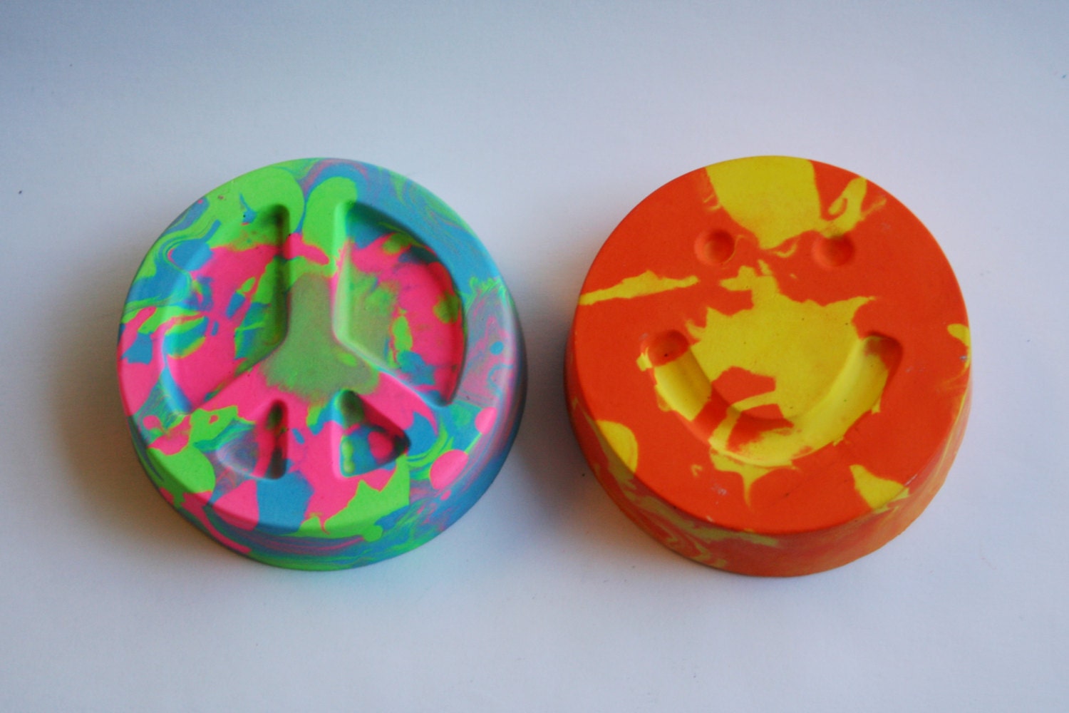 Large Peace Sign and Smiley Face Sidewalk Chalk - Set of 2