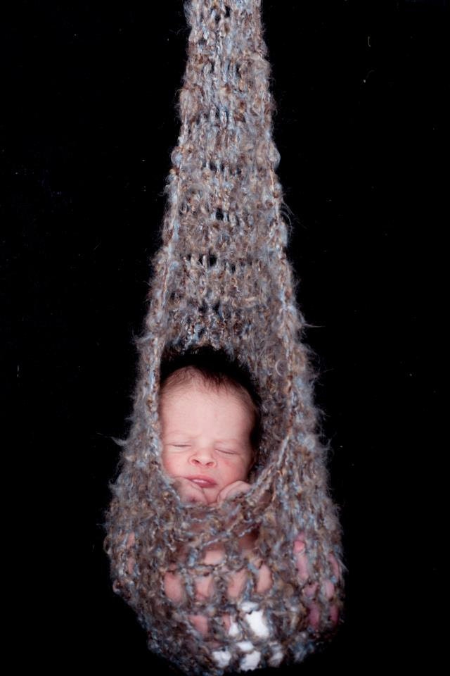 Newborn Size Crochet Stork Pouch - Crochet Cocoon - Crochet Hanging Pod - Crochet Hanging Cacoon - Photo Prop