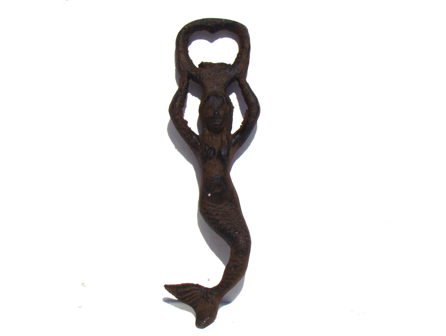 Vintage Mermaid bottle opener - metal - figurine - home decor- housewares