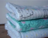 Neutral Burp Cloths Set - Hot Air Balloons - Teal, Pink & Yellow