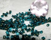 Toho 4mm Silver Lined Frost Teal Glass Cube Beads