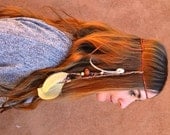 Macrame Feather Headdress/ Made to Order/ Hair Feather/ Headband/ Rooster Feathers/ Festival Jewelry/ Summer Accessories