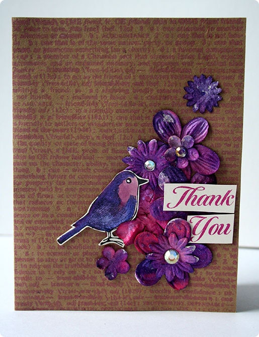 Handmade Watercolor Thank You Card