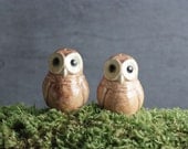 Vintage Owl Salt Pepper Shakers Ceramic