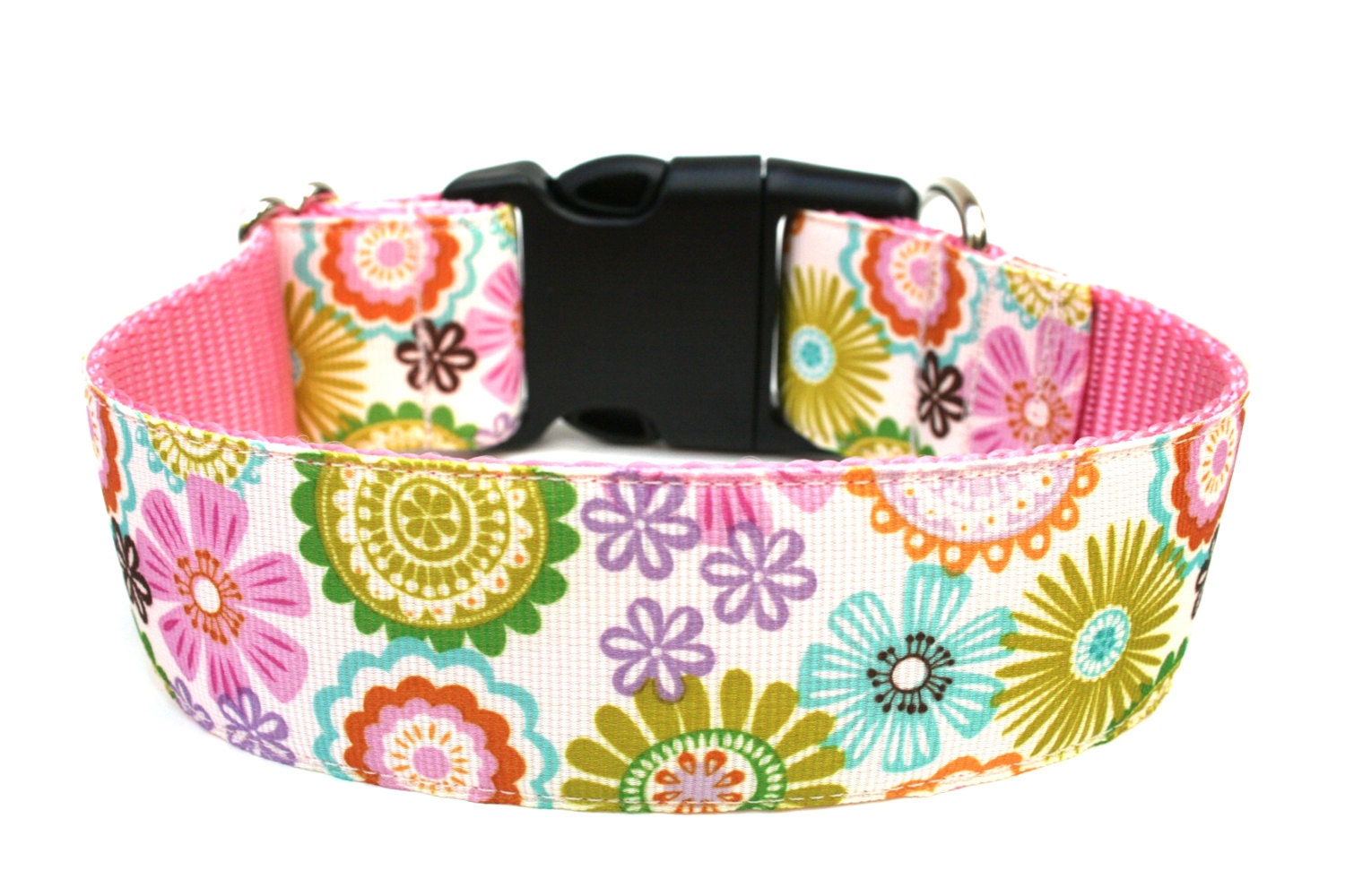 Flower Dog Collar 1.5" Large Dog Collar