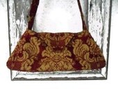 Bohemian Gypsy Bag Purse Burgundy/Deep Red Cut Velvet