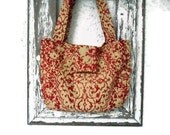 Bohemian Gypsy Bag Purse Tote Red Chenille