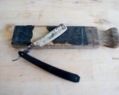 Vintage Straight Razor // ROUPRET // gift for him, man, men, father's day // minimalist //  black silver // french rustic // cabin