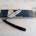 Vintage Straight Razor // ROUPRET // gift for him, man, men, father's day // minimalist //  black silver // french rustic // cabin